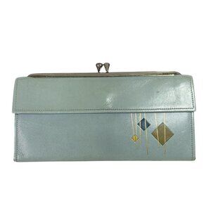 Vintage Princess Gardner MCM Clutch Wallet Kiss Lock Atomic Retro Faded Cowhide